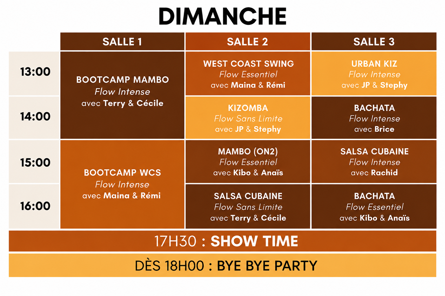Planning Dimanche